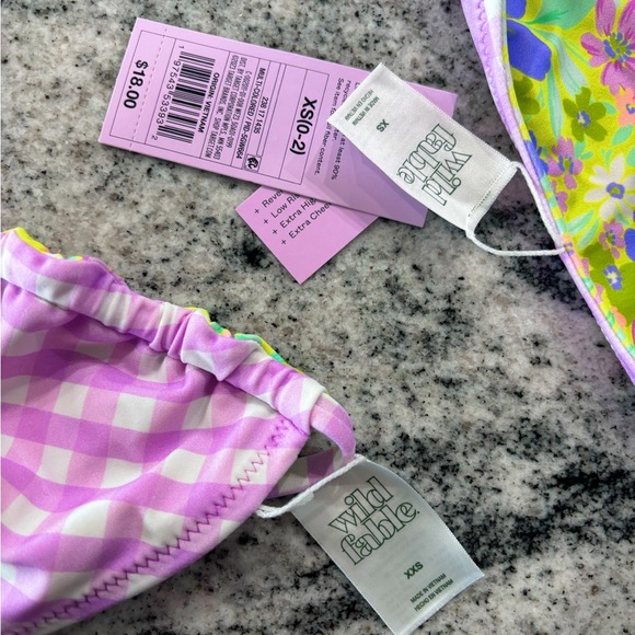 NWT Wild Fable Reversible Bikini Top XXS & Bottom XS - Picture 6 of 7